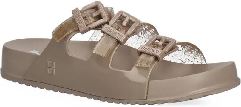 Melissa Cozy buckle-fastening glitter-effect slides Beige - Foto 3
