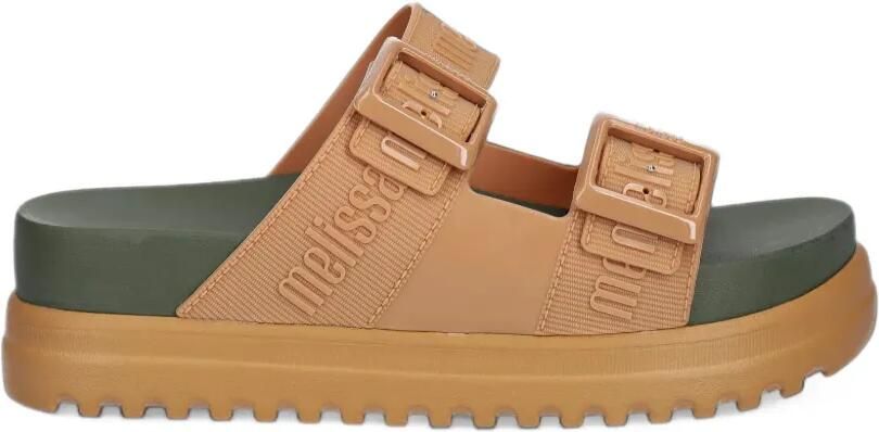 Melissa Cozy M Lover buckle-fastening platform slides Beige