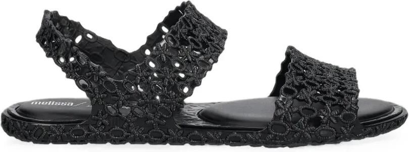 Melissa Slingback sandalen met gehaakt effect Zwart
