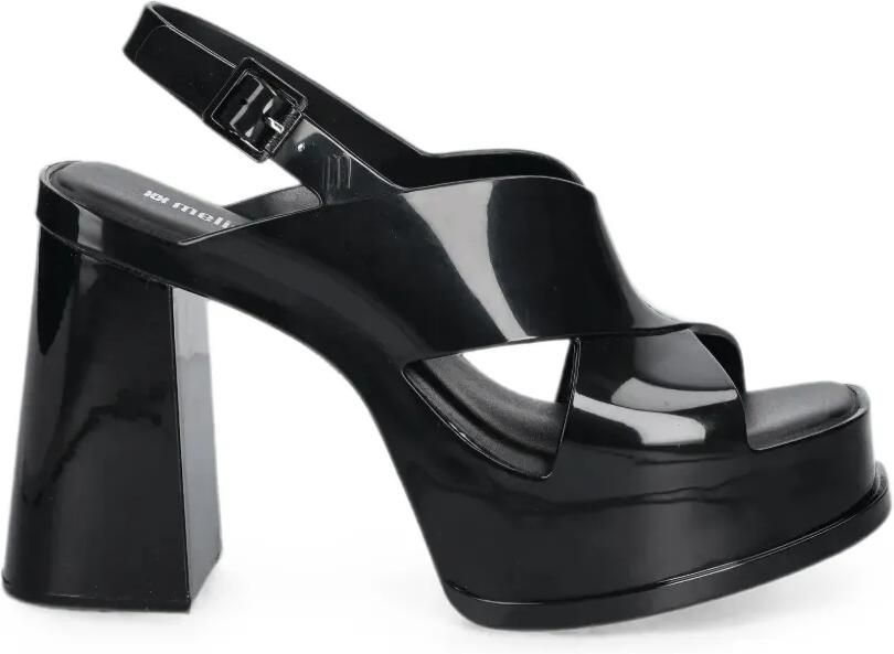 Melissa Dance pumps met gekruiste bandjes en plateauzool Zwart