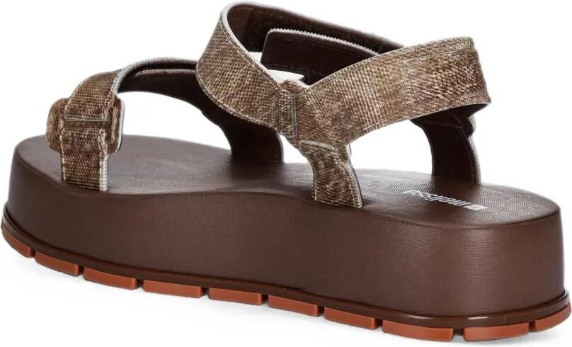 Melissa Flowing sandalen met plateauzool en klittenband Bruin - Foto 3