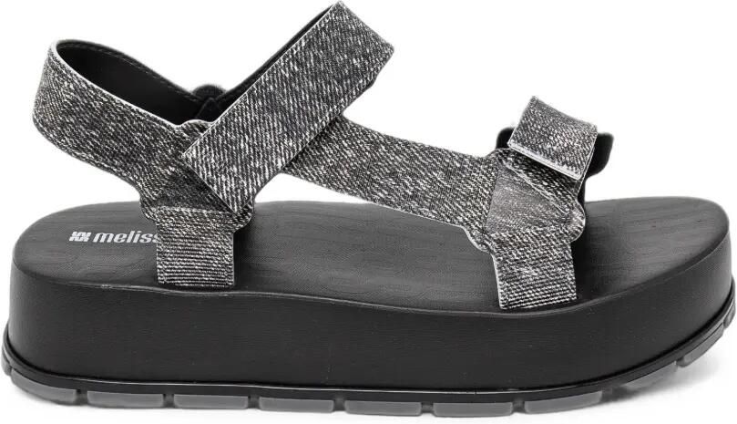 Melissa Flowing sandalen met plateauzool en klittenband Grijs