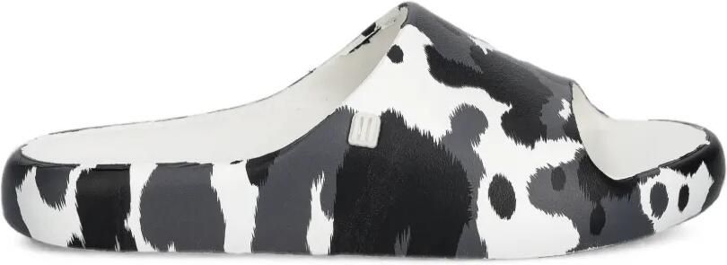 Melissa Free cow-print slides Zwart