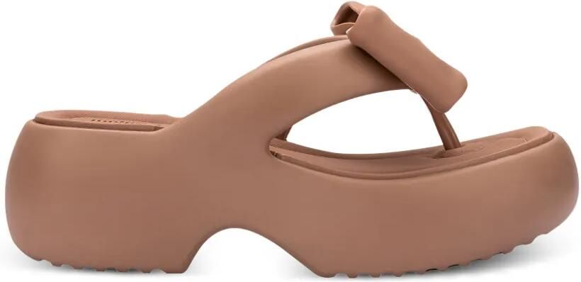 Melissa Free Fuzzy teenslippers met plateauzool en strik Beige