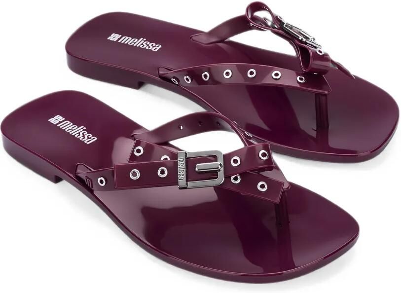 Melissa Harmonic Square teenslippers verfraaid met ringlets Paars