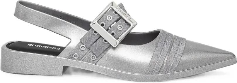 Melissa Ladylike ballerina's met puntige neus en gespsluiting Zilver