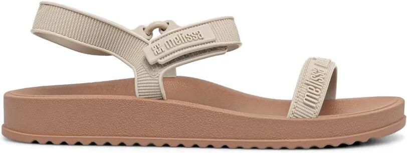 Melissa Sandalen met logo-reliëf en klittenband Beige