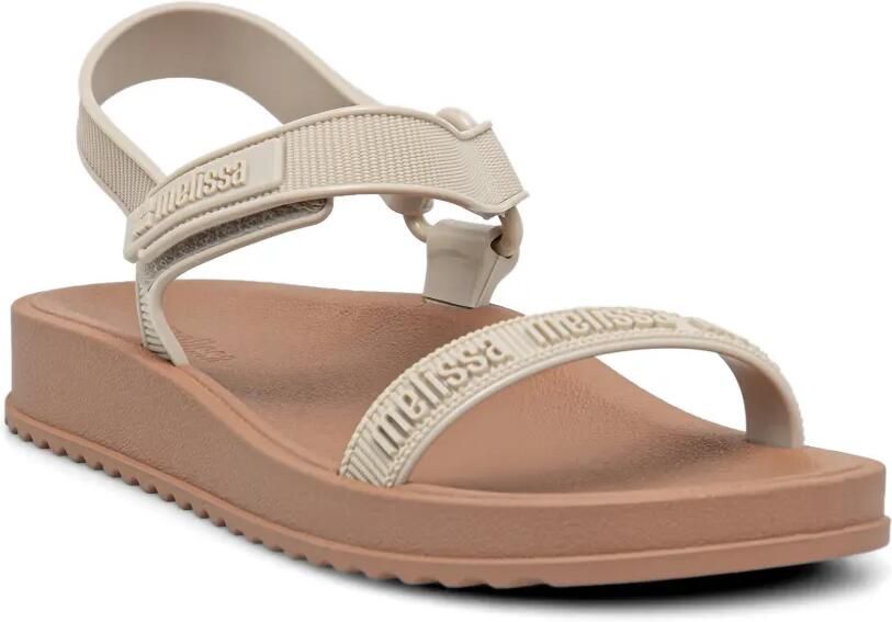Melissa Sandalen met logo-reliëf en klittenband Beige - Foto 2