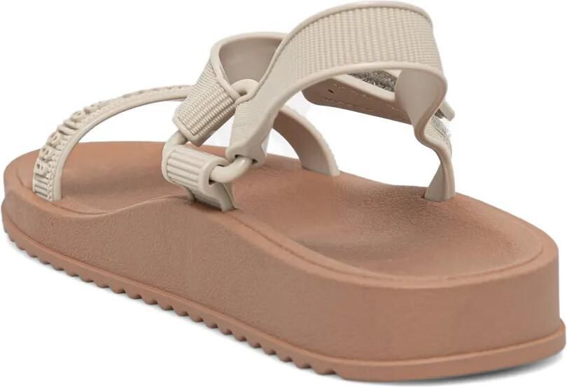 Melissa Sandalen met logo-reliëf en klittenband Beige - Foto 3