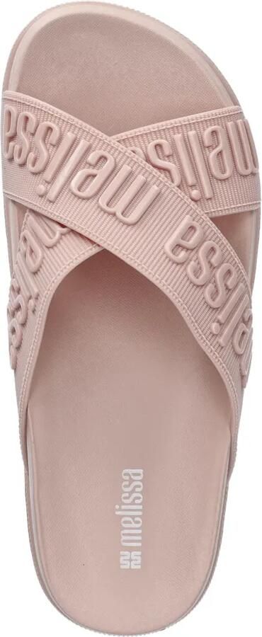 Melissa Slippers met logo-reliëf en gekruiste bandjes Roze - Foto 2