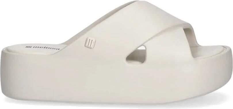 Melissa Slippers met plateauzool en gekruiste bandjes Beige