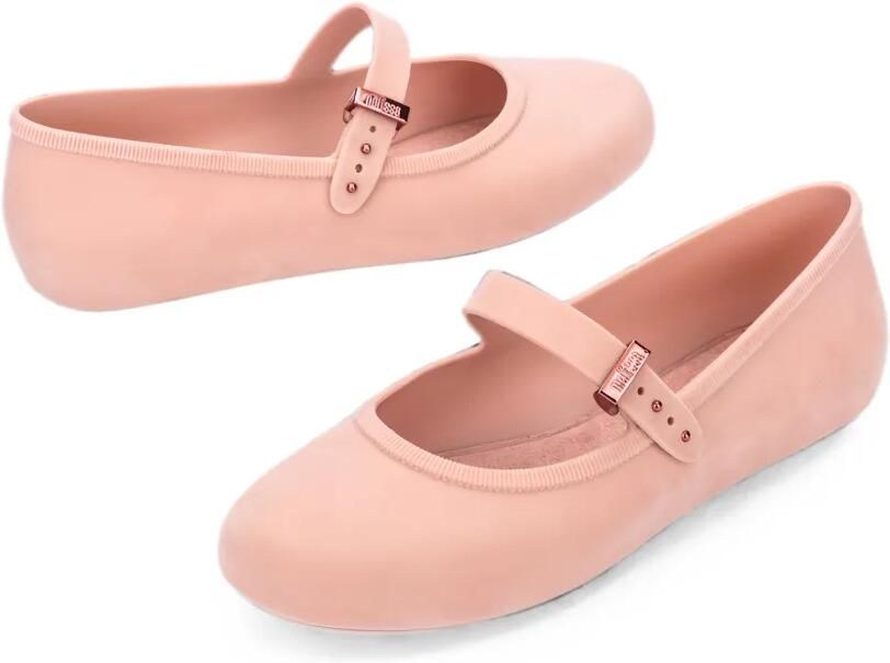 Melissa Soft ballerina's met fluwelen effect en gespsluiting Roze - Foto 4
