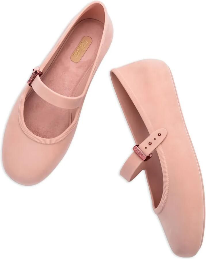 Melissa Soft ballerina's met fluwelen effect en gespsluiting Roze - Foto 2