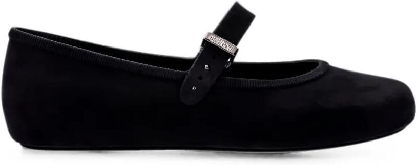 Melissa Soft ballerina's met fluwelen effect en gespsluiting Zwart
