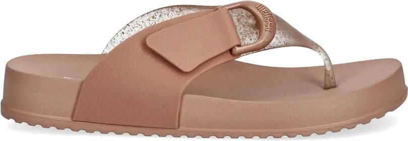 Melissa Teenslippers met glitter-effect en gespdetail Roze