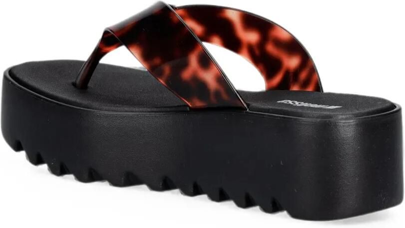 Melissa Teenslippers met schildpadschild-design en plateauzool Zwart - Foto 2