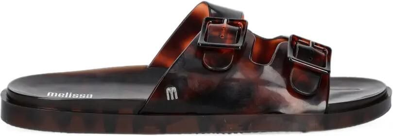 Melissa tortoiseshell-effect buckle-fastening slides Bruin