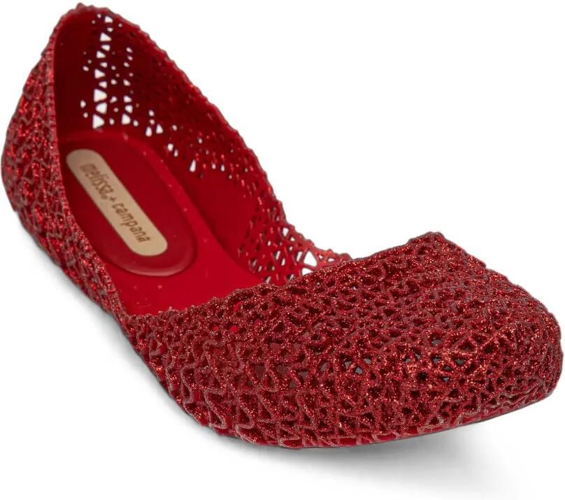 Melissa x Campana Papel ballerina's met glitters-effect Rood - Foto 2
