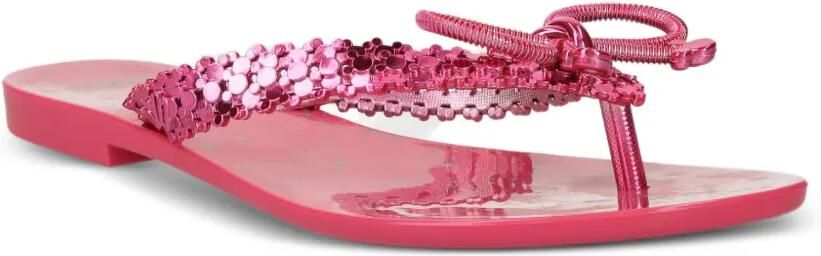 Melissa x Disney Harmonic Chrome teenslippers verfraaid met pailletten en strik Roze - Foto 3
