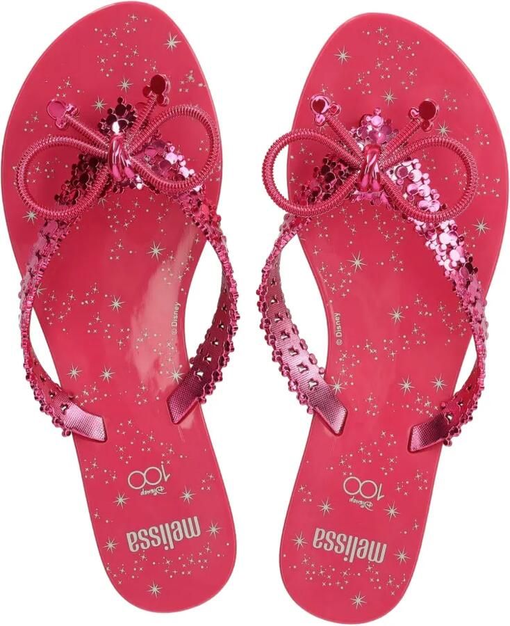 Melissa x Disney Harmonic Chrome teenslippers verfraaid met pailletten en strik Roze - Foto 2
