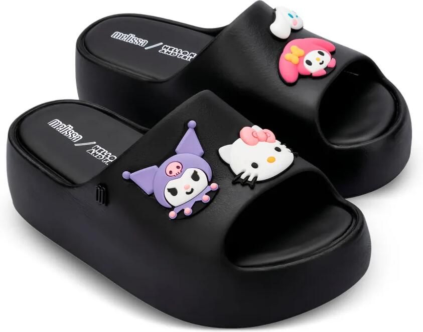 Melissa x Hello Kitty and Friends Free slippers met plateauzool Zwart - Foto 3