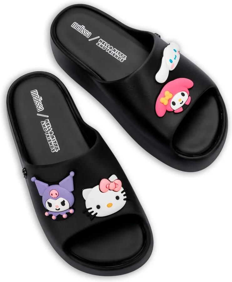 Melissa x Hello Kitty and Friends Free slippers met plateauzool Zwart - Foto 2