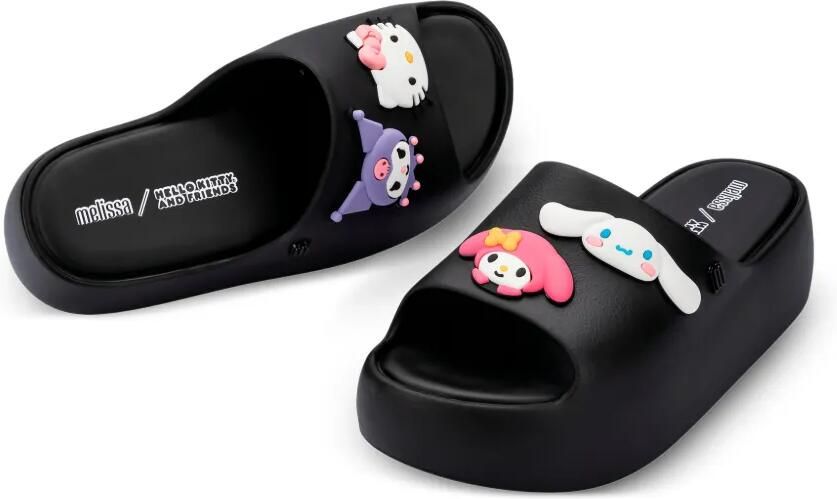 Melissa x Hello Kitty and Friends Free slippers met plateauzool Zwart - Foto 4