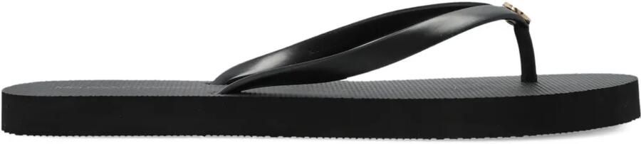 Melissa Odabash Badslippers met logodetail Zwart