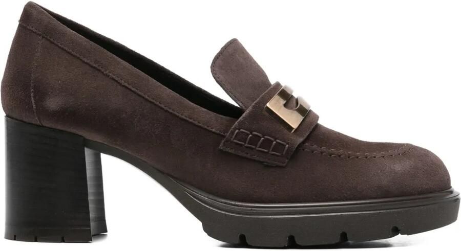 MELLUSO 50 mm loafers met metalen detail en hak Bruin
