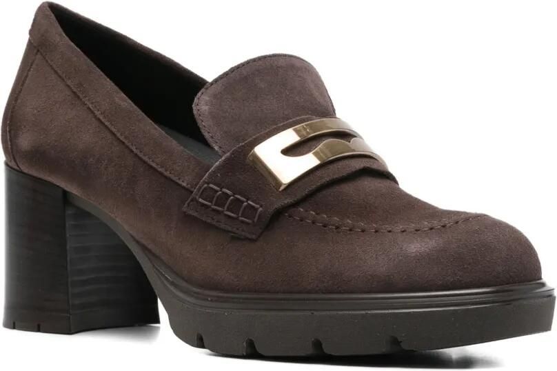 MELLUSO 50 mm loafers met metalen detail en hak Bruin - Foto 2