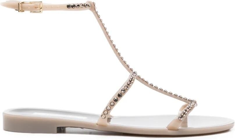 MENGHI Jelly sandalen verfraaid met kristallen Grijs