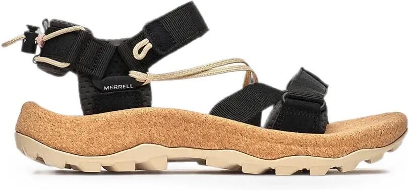 Merrell Sandalen met klittenband en kurken zool Zwart