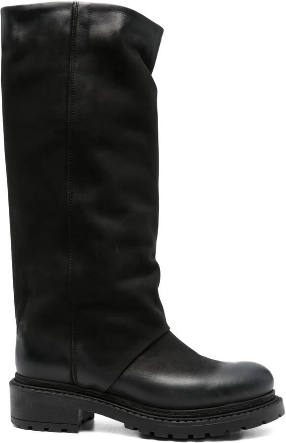 Metisse 40 mm slouchy laarzen van kalfsleer Zwart