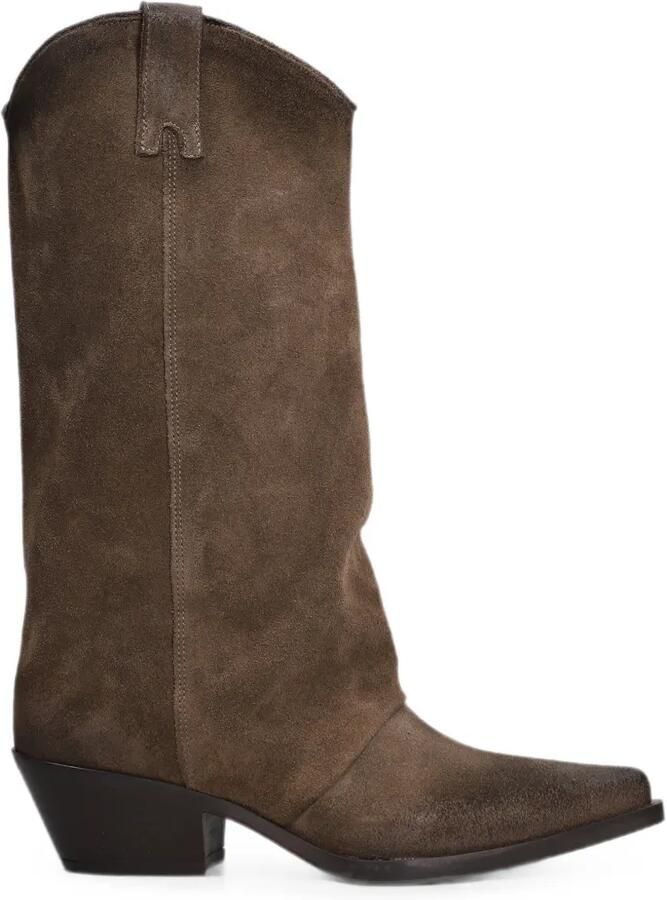 Metisse Laarzen met gerafeld effect en Western-stijl Bruin