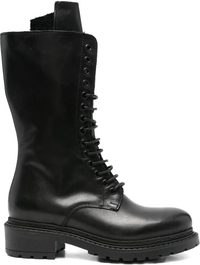Metisse Leren combat boots Zwart