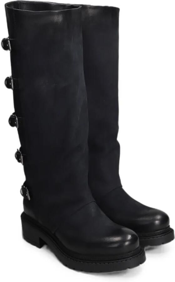Metisse Nubuck laarzen met gespdetail Zwart - Foto 4