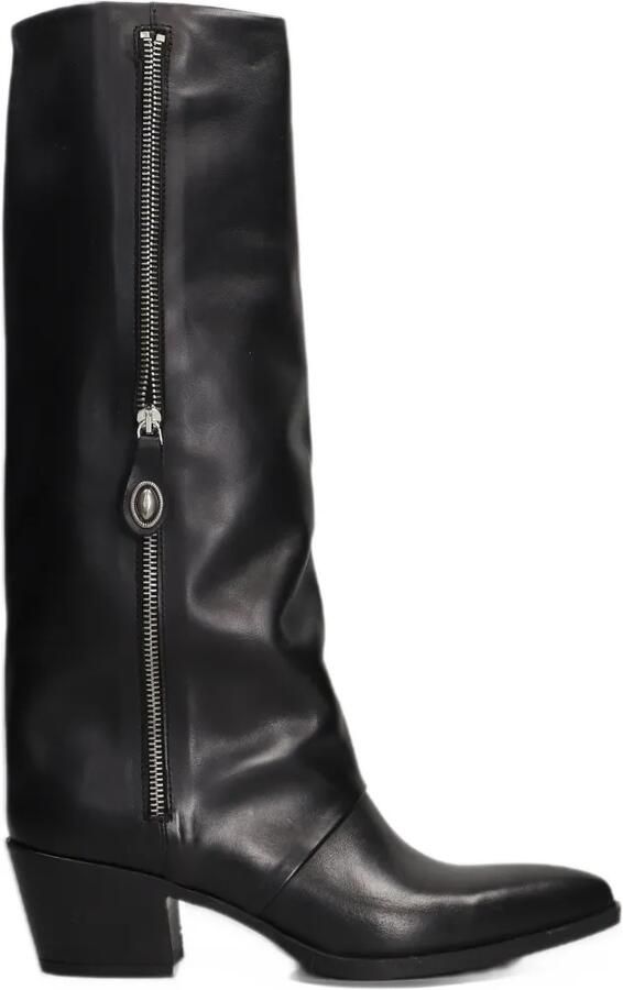 Metisse side-zip knee-high boots Zwart