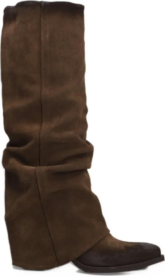 Metisse slouchy-effect leather boots Bruin