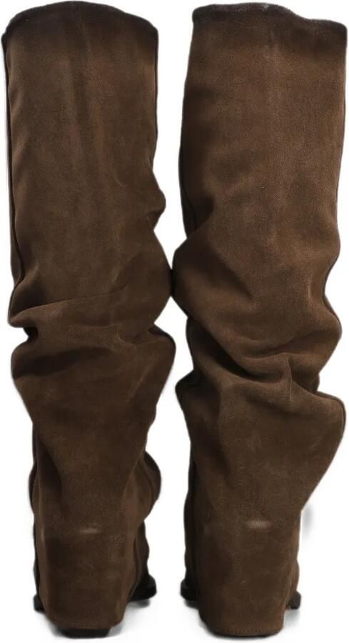 Metisse slouchy-effect leather boots Bruin - Foto 5