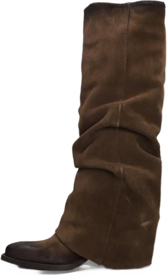 Metisse slouchy-effect leather boots Bruin - Foto 4