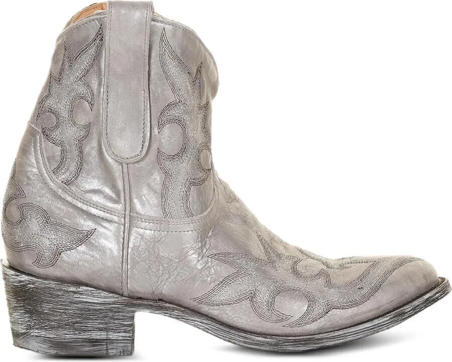 Mexicana 40 mm leren laarzen met Western-stijl en metallic-effect Zilver
