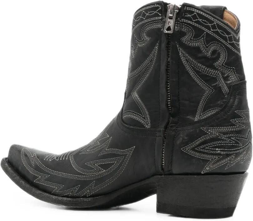 Mexicana embroidered leather boots Zwart - Foto 2