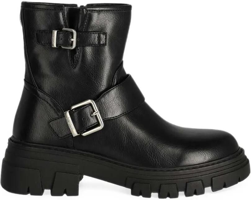MEXX Enkellaarzen met chunky zool en gespdetail Zwart