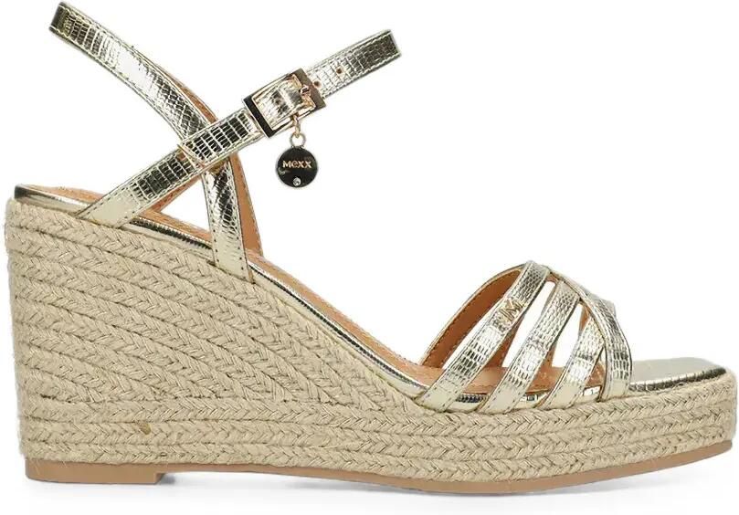 MEXX Espadrilles met sleehak Goud
