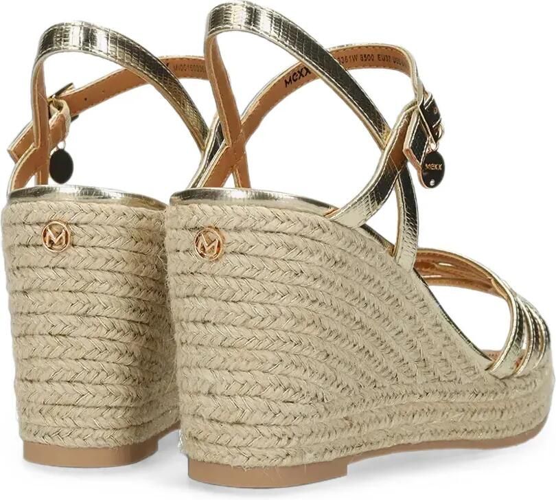 MEXX Espadrilles met sleehak Goud - Foto 3