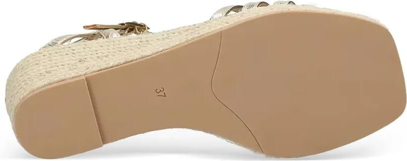 MEXX Espadrilles met sleehak Goud - Foto 4