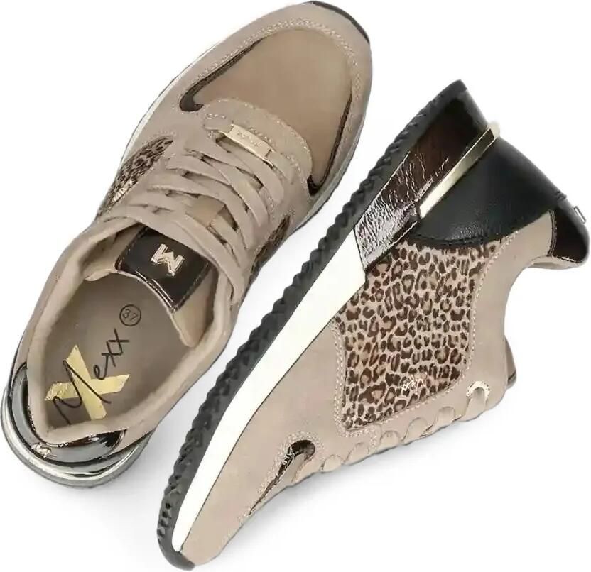 MEXX Fleur Ellen sneakers met luipaardprint en vlakken Beige - Foto 2
