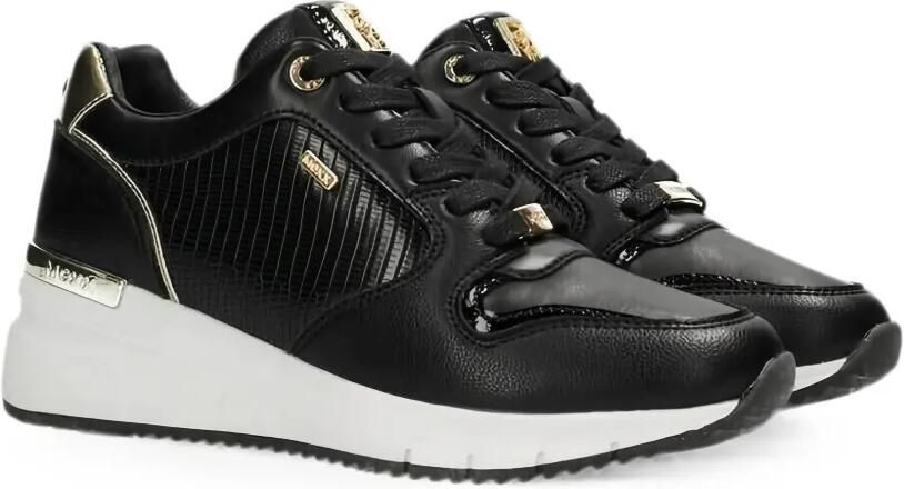MEXX Fleur sneakers met logo-plakkaat en vlakken Zwart