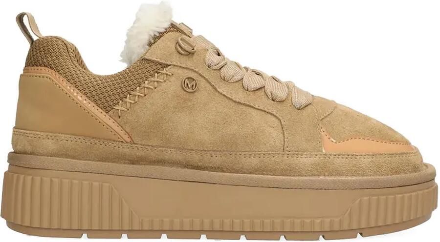 MEXX Fluffy sneakers met plateauzool Beige