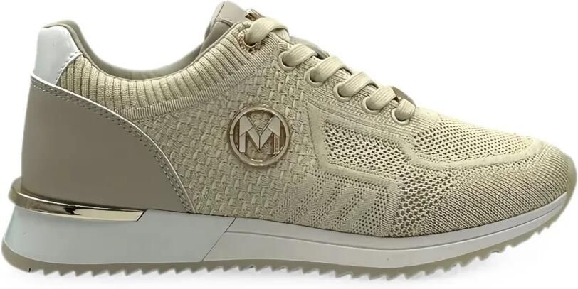 MEXX Gebreide sneakers met logoplakkaat Beige